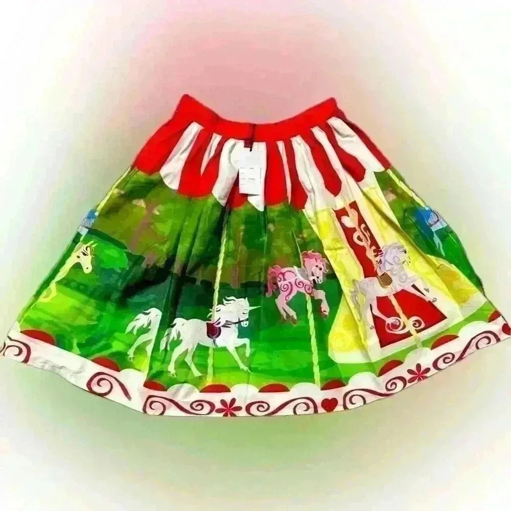 *Rare* Unique Vintage,Disney Mary Poppins Enchanted Carousel Horses Swing Skirt